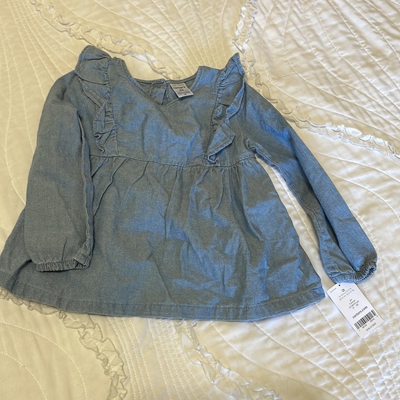 Carter’s Spring Outfit - Leggings & Chambray Top.  (Matching Twin Set Available) - Picture 3 of 5